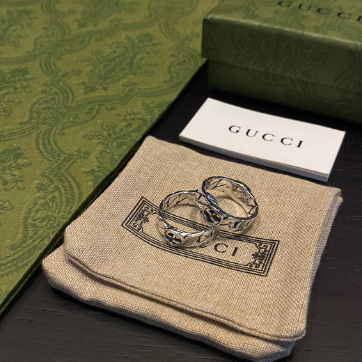 𝐠𝐮𝐜𝐜* interlocking 双G链纹戒指 商品图4