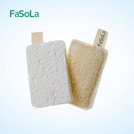 FaSoLa木浆棉天然丝瓜络洗碗布双面去污百洁布刷碗布家务清洁抹布 商品图1