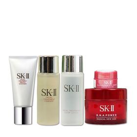 装柜 SKII 经典星品体验装5件套(氨基酸护肤洁面霜20g+神仙水30ml+清莹露30ml+大眼眼霜2.5g+大红瓶面霜(滋润)15g)