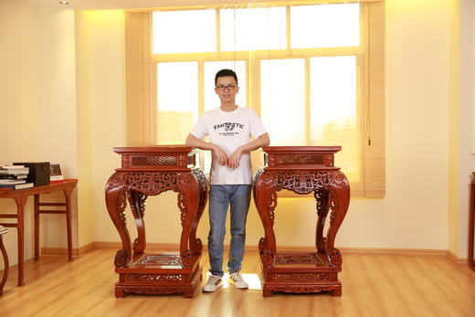 红桥红  家具严选  缅甸花梨（大果紫檀）【115仿乾隆团寿纹 清式大香几】 商品图10