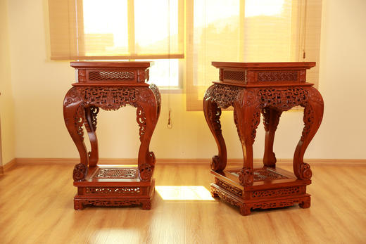 红桥红  家具严选  缅甸花梨（大果紫檀）【115仿乾隆团寿纹 清式大香几】 商品图2