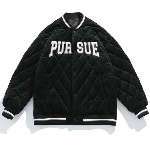 「黑白两色！潮牌棒球棉服」韩路日系男装 冬季新款潮牌棒球服棉衣外套宽松情侣棉服男上衣 商品图4