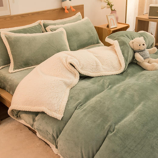 冬季珊瑚绒牛奶绒加厚毛绒绒床单羊羔绒四件套FYJ- YDGN 商品图3