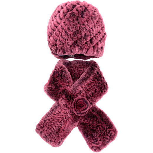 獭兔毛保暖百搭护耳帽围巾套装 GY-BLM 商品图4