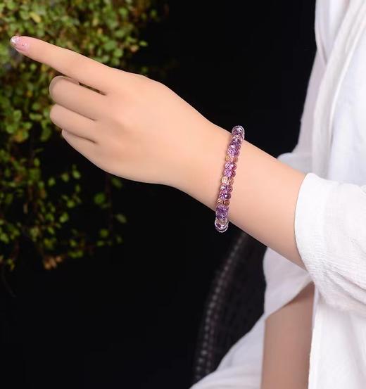 新款紫黄水晶搭配手串手链9mm 商品图2