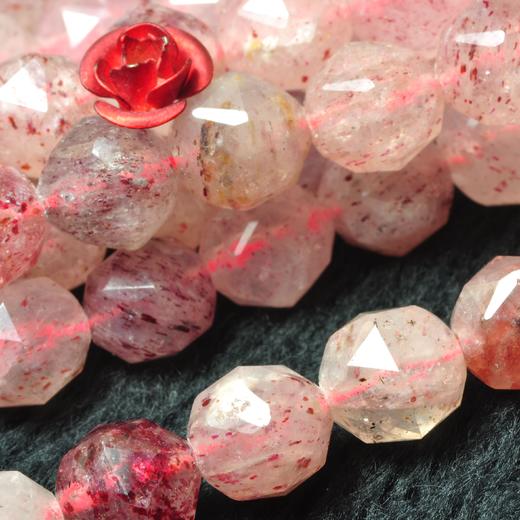 草莓晶刻面水晶手串8mm  单圈手链送礼物百搭 首饰饰品 商品图1