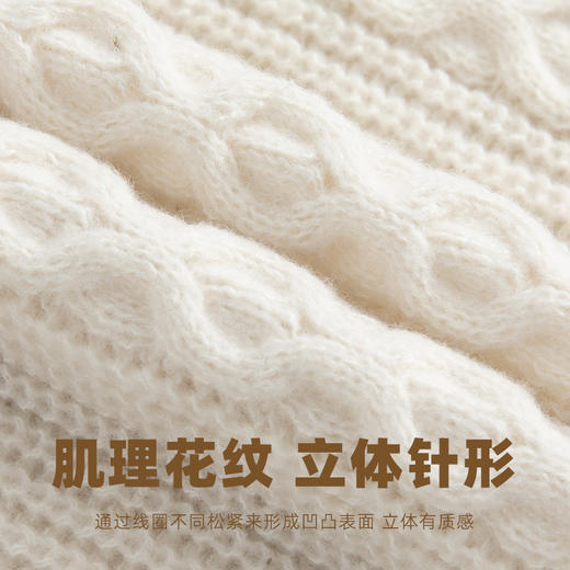 「三款配色！暖“绒绒”」韩路日系男装 圆领毛衣男2022秋冬款日系宽松绞花纹理圆领针织衫上衣 商品图3