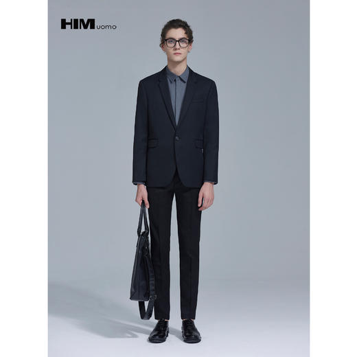 HIM漢崇 西服男结婚礼服黑春夏商务休闲正式上班西装 青年帅气 商品图1