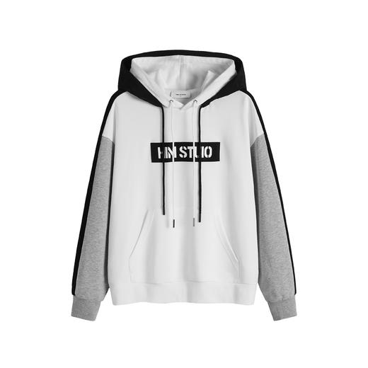 HIM漢崇 卫衣男连帽拼色双帽秋冬潮流运动个性慵懒风宽松帽衫 商品图4