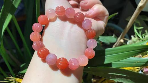 盐源玛瑙手链 12mm  单圈糖果色手串简约送礼物首饰饰品 商品图1