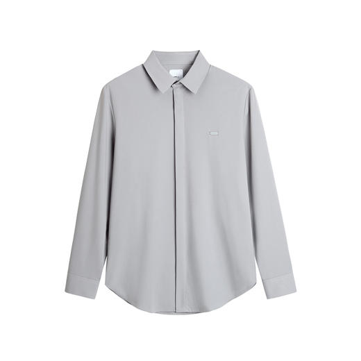 HIM漢崇   斯文方领纯色衬衫男通勤上班商务正装长袖衬衣 2025秋季 商品图4