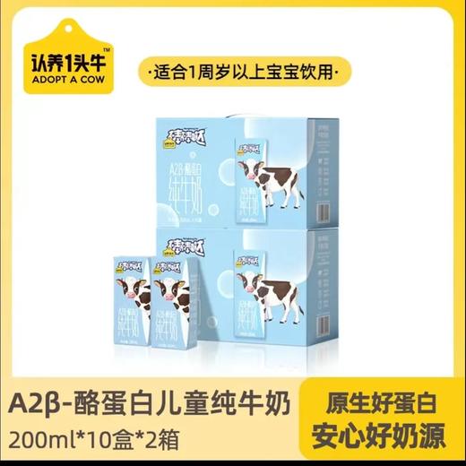 认养一头牛A2儿童纯牛奶200ml*10盒2提 商品图0