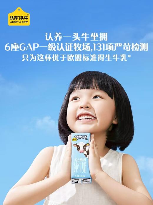 认养一头牛A2儿童纯牛奶200ml*10盒2提 商品图1