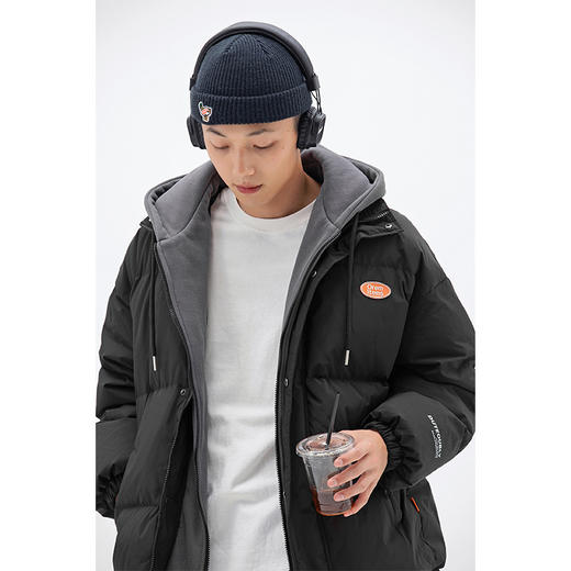 「三色可选！抗风保暖棉服」韩路日系男装 2022冬季新款羽绒棉服男假两件宽松加厚连帽棉衣外套上衣 商品图2