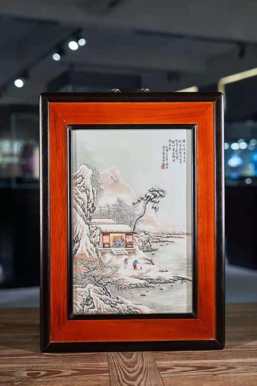 粉彩雪景梅花坞瓷板瓷板 商品图0