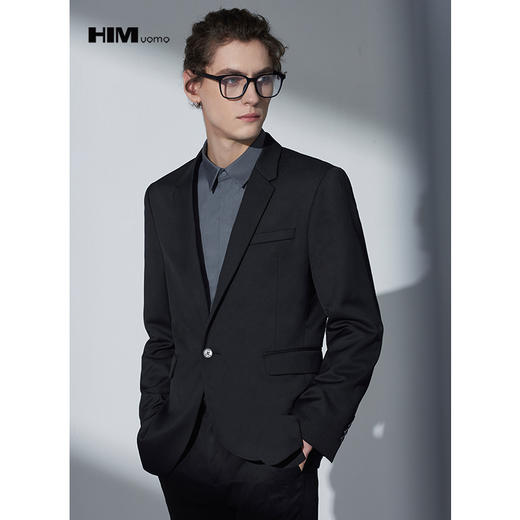 HIM漢崇 西服男结婚礼服黑春夏商务休闲正式上班西装 青年帅气 商品图0