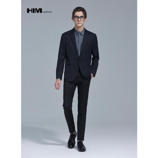 HIM漢崇 西服男结婚礼服黑春夏商务休闲正式上班西装 青年帅气 商品图3