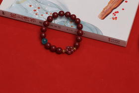 新款朱砂五瓣花手链10mm