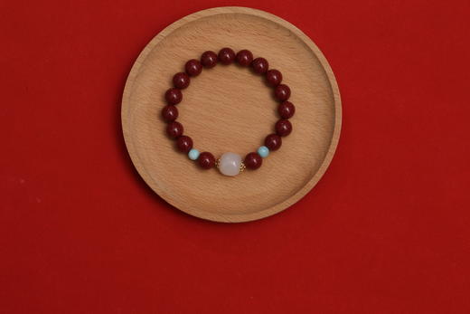 新款朱砂和田玉手链 10mm 单圈送礼物 红色红手串首饰饰品 商品图1