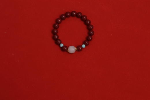 新款朱砂和田玉手链 10mm 单圈送礼物 红色红手串首饰饰品 商品图3