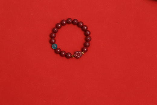 新款朱砂五瓣花手链10mm 商品图2