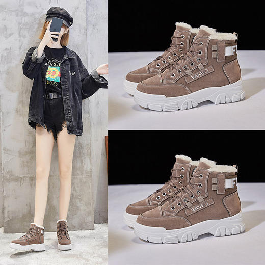 【服装鞋包】新款加绒马丁靴  女学生保暖棉鞋 商品图1