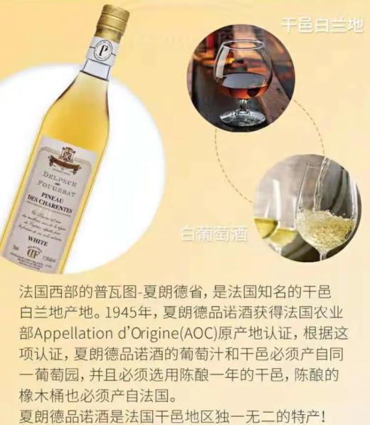 【中欧班列直供】法国葡萄酒 威尼登佰喜夏朗德品诺白葡萄酒750ml/瓶  原装进口 商品图2