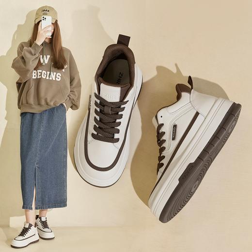 ZHR高帮鞋2022冬季新款厚底百搭帆布鞋女圆头休闲鞋子女 商品图4