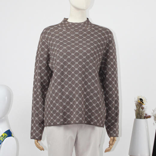 FOCALS福柯斯新款半高领LOGO提花休闲毛衫针织衫毛衣F2Y3M586MT 商品图0