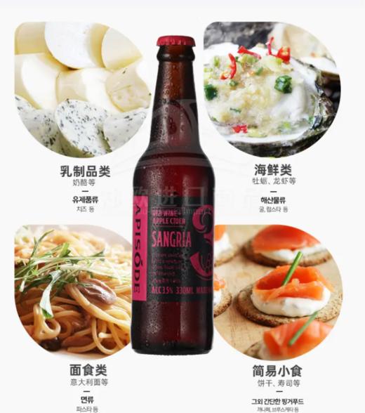 【中欧班列直供】韩国果酒  南宫郡碳酸果味配制酒  苹果味/葡萄味330ml/瓶 原装进口 商品图3