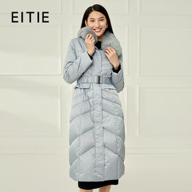 EITIE爱特爱冬季新款加厚狐狸毛领白鸭绒长款羽绒服6811518
