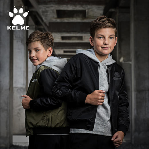 kelme卡尔美男童新款茄克中大童棒球领夹克保暖儿童外套 商品图0