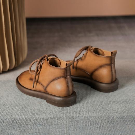 ZHR马丁靴2022秋冬新款圆头时尚平底短靴厚底靴子女复古女鞋 商品图10