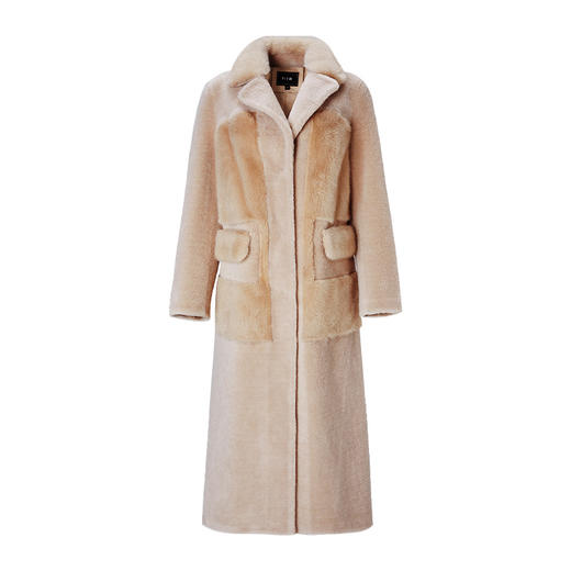 EITIE爱特爱冬季新款时尚优雅翻领保暖水貂毛皮草外套女6893521 商品图6