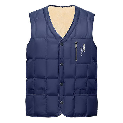 男士马甲加厚秋冬中老年棉背心加绒坎肩短款爸爸装大码马夹nct25 商品图3