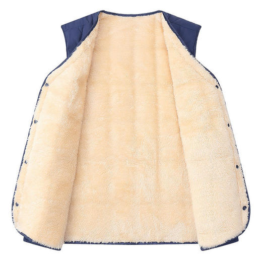 男士马甲加厚秋冬中老年棉背心加绒坎肩短款爸爸装大码马夹nct25 商品图2