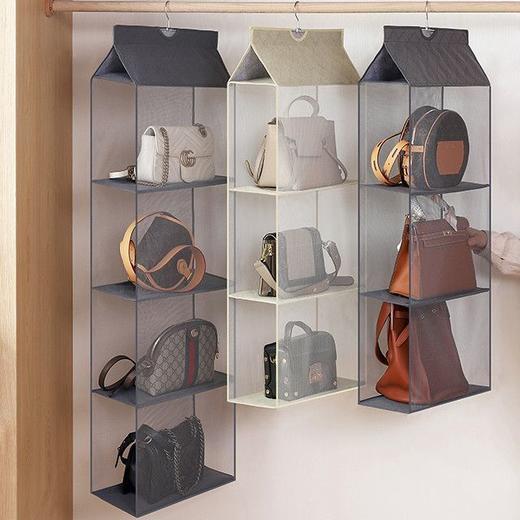 包包收纳袋挂袋布艺 收纳袋悬挂袋 衣柜墙挂式双面门后宿舍收纳架nct13 商品图0