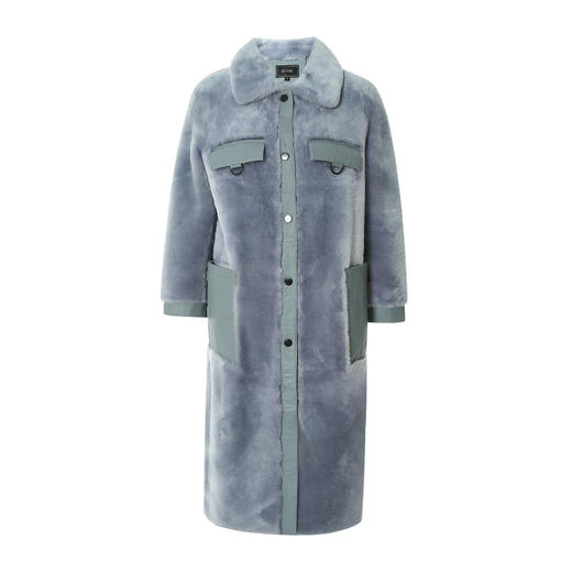 EITIE爱特爱冬季新款气质修身羊毛羊皮革外套大衣皮衣6893513 商品图5