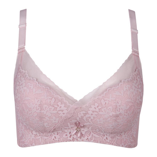 都市丽人B杯常规内衣蕾丝薄3/4杯文胸三排扣树脂胶圈LB22A3 商品图0