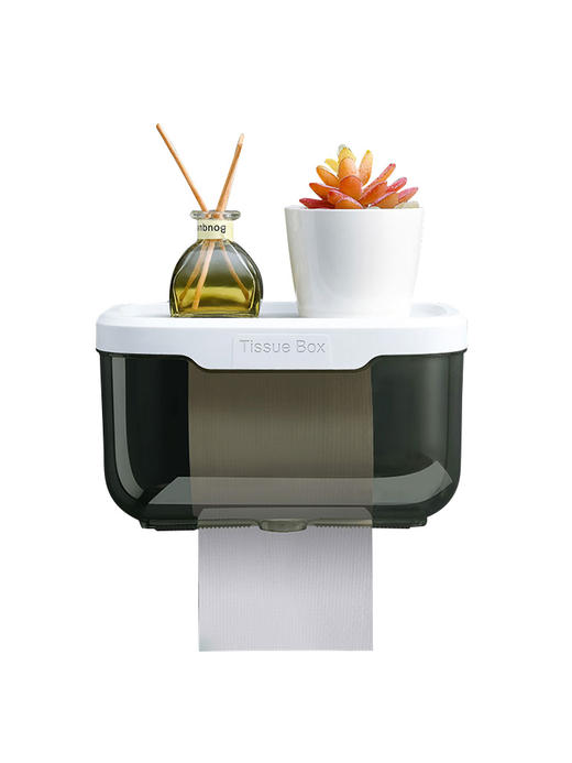 免打孔卫生间纸巾盒防水厕所抽纸卷纸盒洗手间收纳浴室置物架壁挂dxj04 商品图3