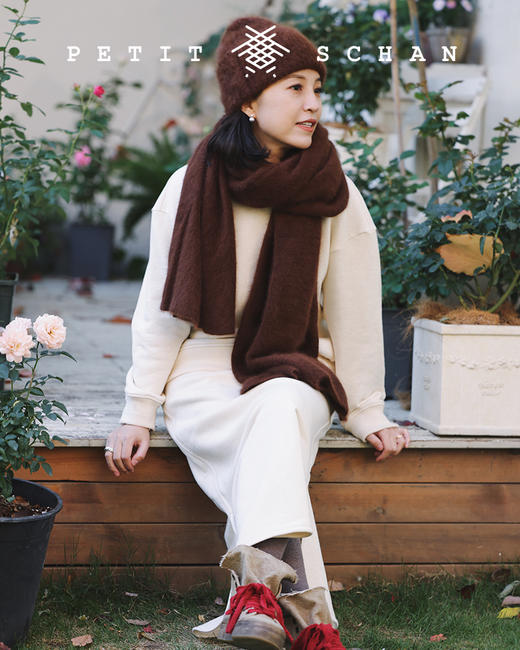 PETIT SCHAN小闪 CLO#149 little fluffy 毛绒绒 加厚加绒牦牛绒有机棉圆领厚卫衣/卫衣裙 商品图0