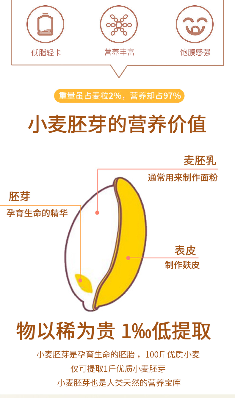 富世康小麦胚芽300g桶装 即食代餐 营养早餐冲饮