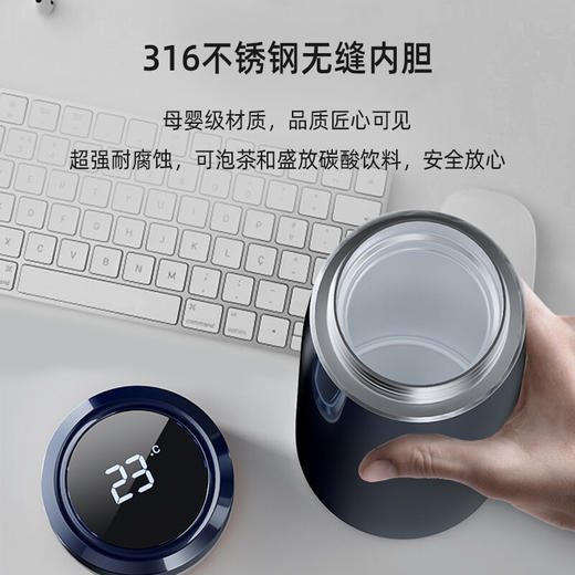 【品牌直发】飞利浦PHILIPS保温杯茶水分离智能温显杯316L不锈钢泡茶杯车载办公水杯500ml AWP2658 商品图2