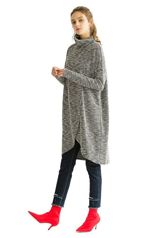 BCBGMaxazria 弧形开衩高领针织连衣裙 640 商品图2