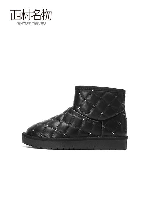 西村名物2022冬季新款加绒保暖短靴平底休闲雪地靴女士短款45131 商品图2