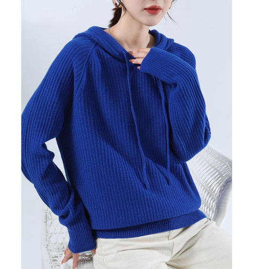 爆款 现货【金猪甄选】【六色针织帽衫】套头连帽全羊毛衫宽松慵懒风显瘦毛衣H224090458 商品图14