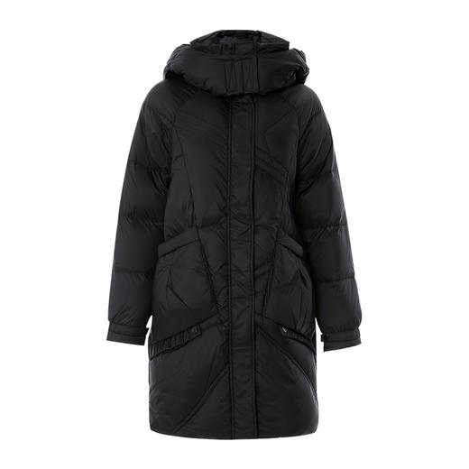 EITIE爱特爱冬季新款白鸭绒连帽百搭纯色女中长款羽绒服6811516 商品图5