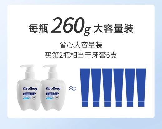 XLJ碧素堂益生菌清新牙膏260g/瓶*2瓶 商品图6