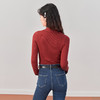 西遇POLO领针织衫女新款设计感小众红色短款毛衣上衣D1921591 商品缩略图3