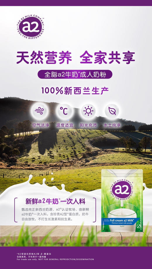 a2高钙全脂无添加奶粉天然A2β-酪蛋白好消化吸收老人低敏 墨姐澳洲代购 商品图3